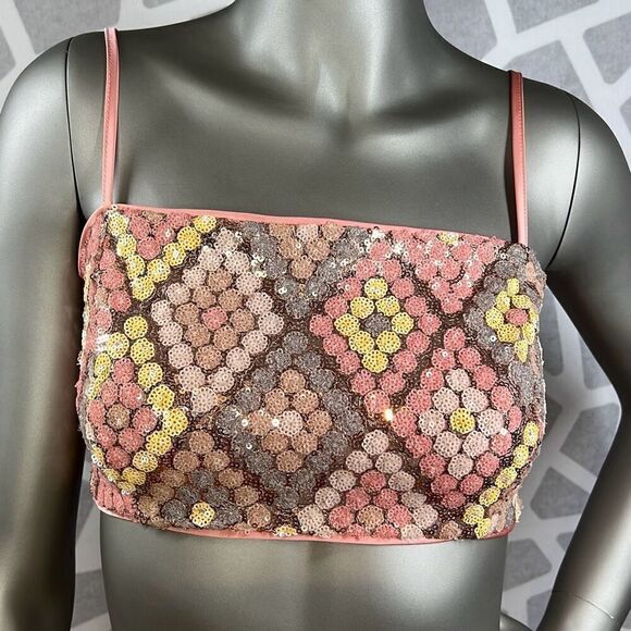 Caroline Constas Sequined Cropped Top and Mini Skirt Set NWT 6 - Picture 2 of 14